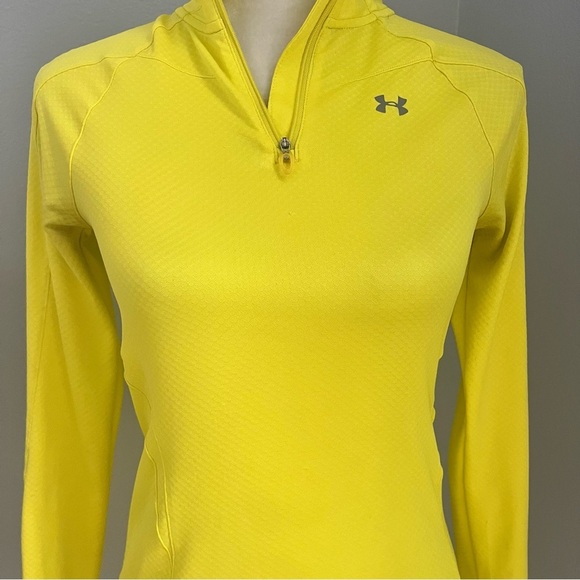 Under Armour Yellow Fitted Long Sleeve Polo - Picture 2 of 11